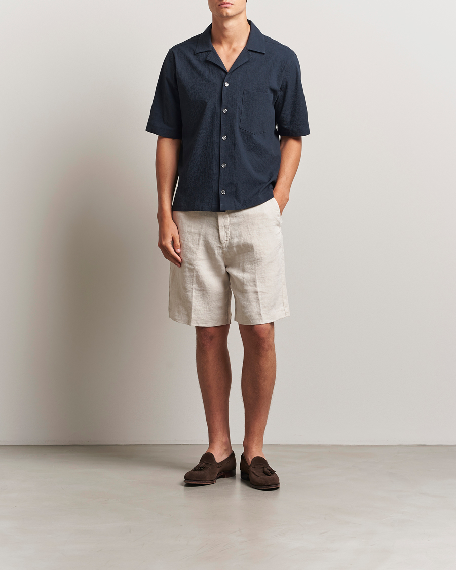 Herr | Shorts | Oscar Jacobson | James Casual Linen Shorts Cream
