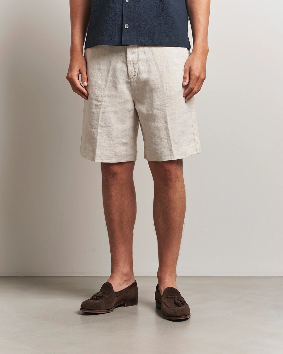 Herr | Shorts | Oscar Jacobson | James Casual Linen Shorts Cream