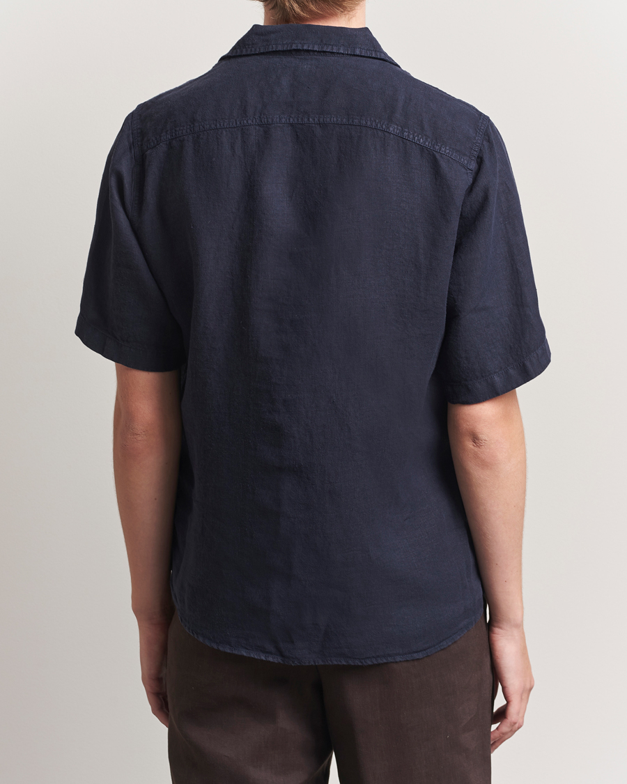 Herr | Skjortor | Oscar Jacobson | Reg Fit City Linen Shirt Navy