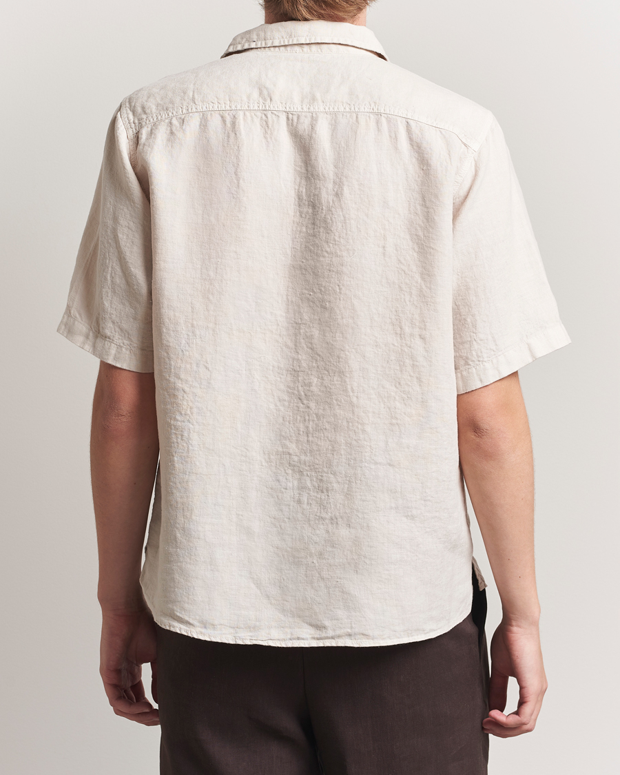 Herr | Skjortor | Oscar Jacobson | Reg Fit City Linen Shirt Cream
