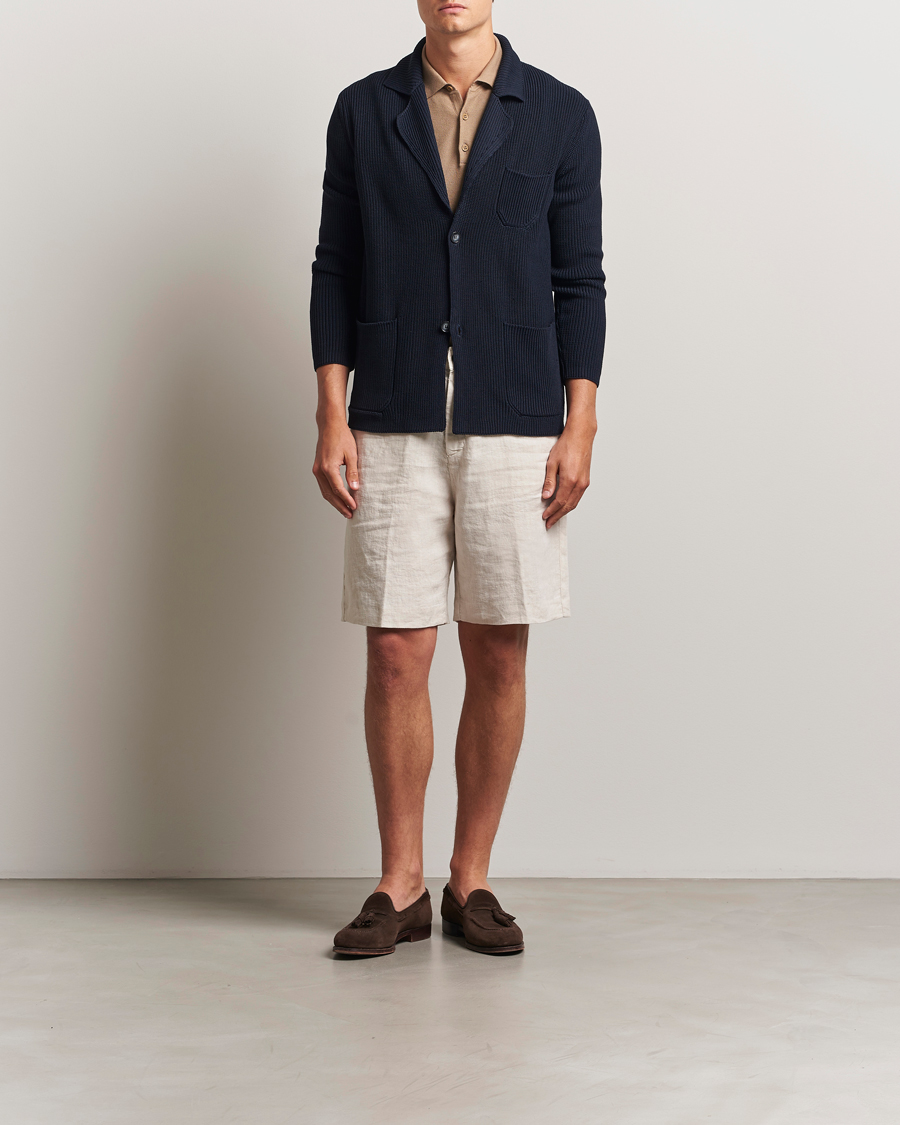 Herr | Tröjor | Oscar Jacobson | Camron Cotton Cardigan Navy