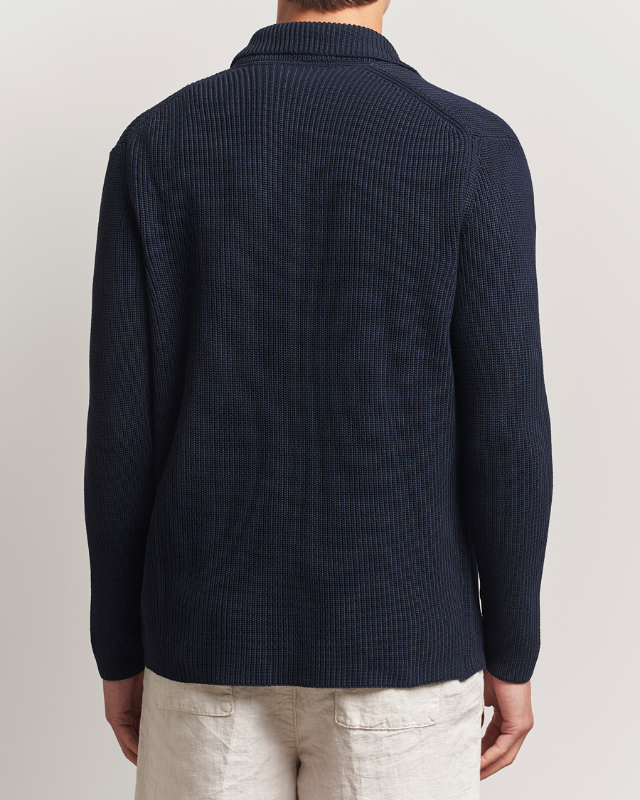 Herr | Tröjor | Oscar Jacobson | Camron Cotton Cardigan Navy
