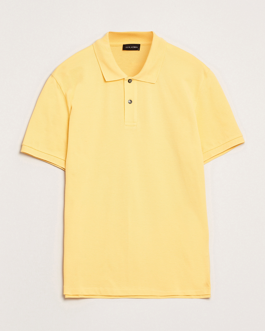 Herr | Pikéer | Oscar Jacobson | Alex Cotton Polo Yellow