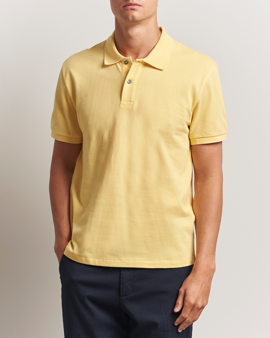 Herr | Pikéer | Oscar Jacobson | Alex Cotton Polo Yellow