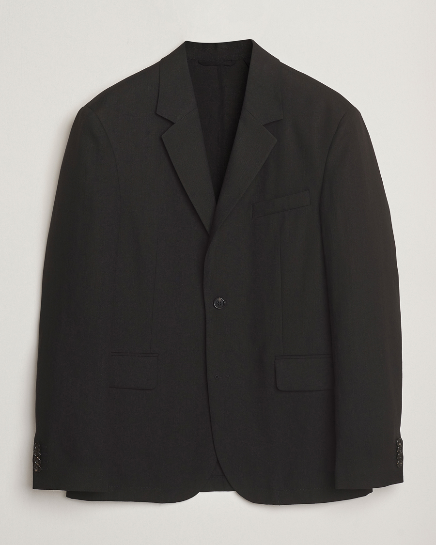 Herr | Kavajer | J.Lindeberg | Alban Unlined Super Linen Blazer Black