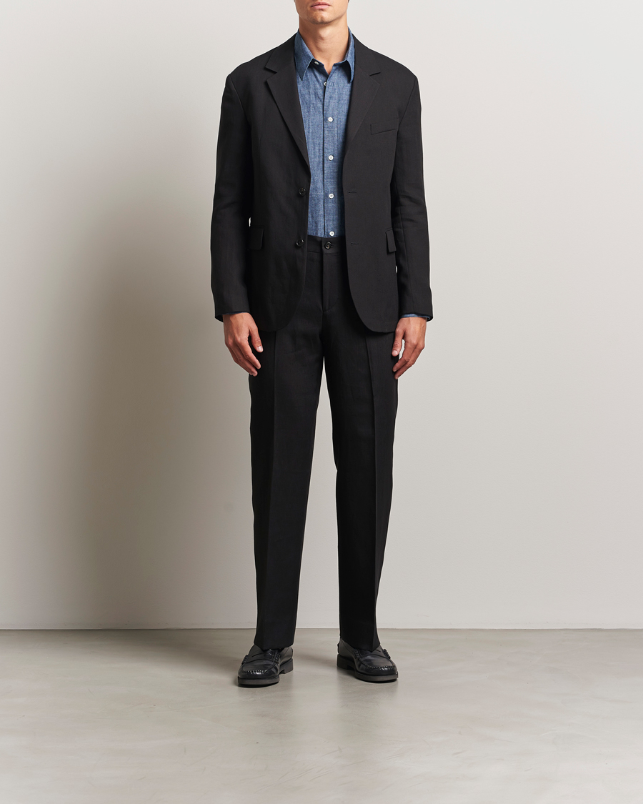 Herr | Kavajer | J.Lindeberg | Alban Unlined Super Linen Blazer Black