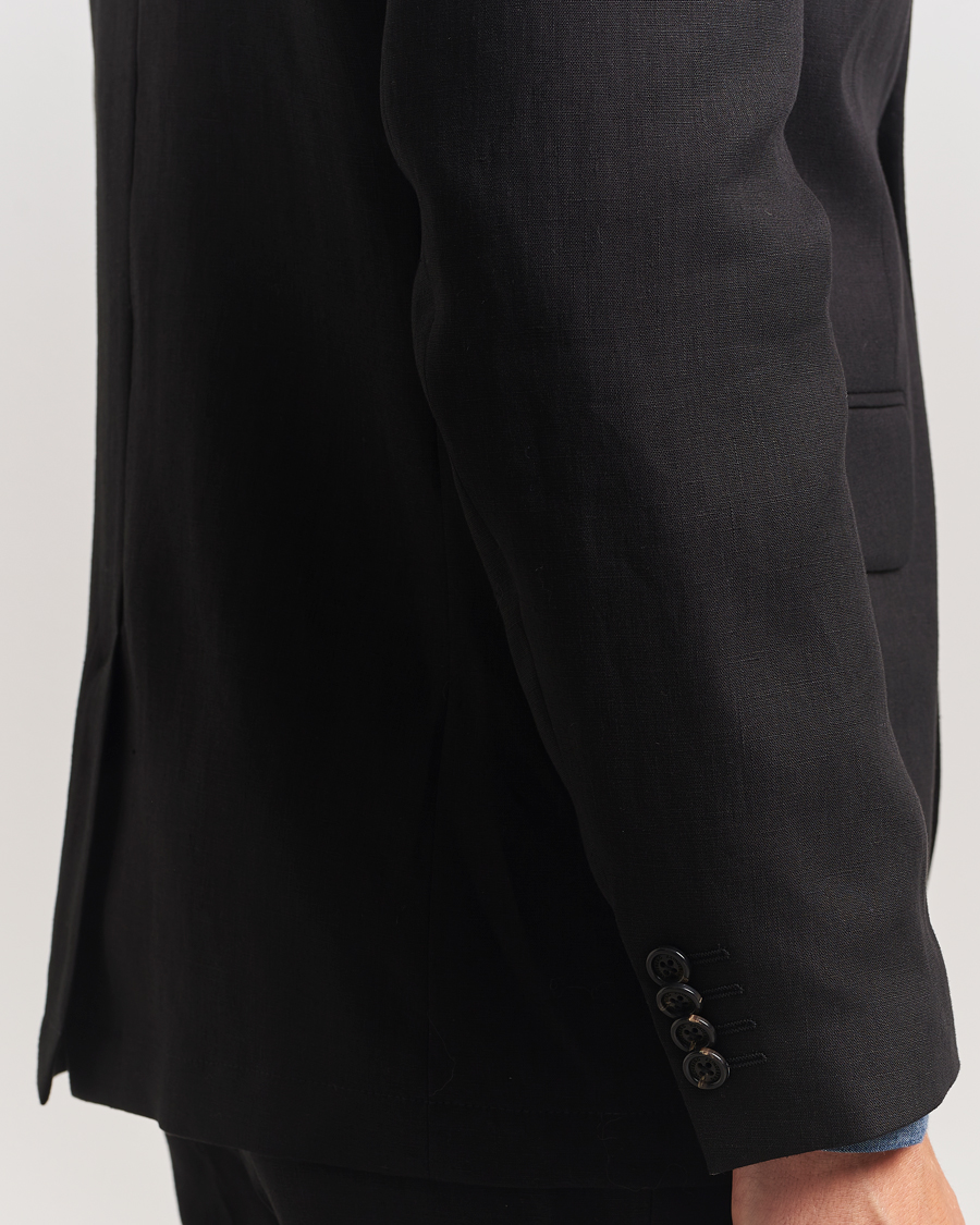 Herr | Kavajer | J.Lindeberg | Alban Unlined Super Linen Blazer Black