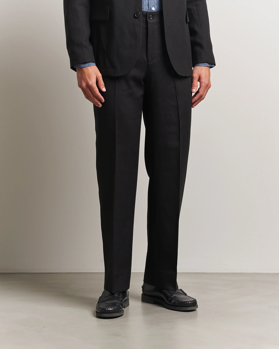 Herr | Byxor | J.Lindeberg | Gabi Super Linen Pants Black