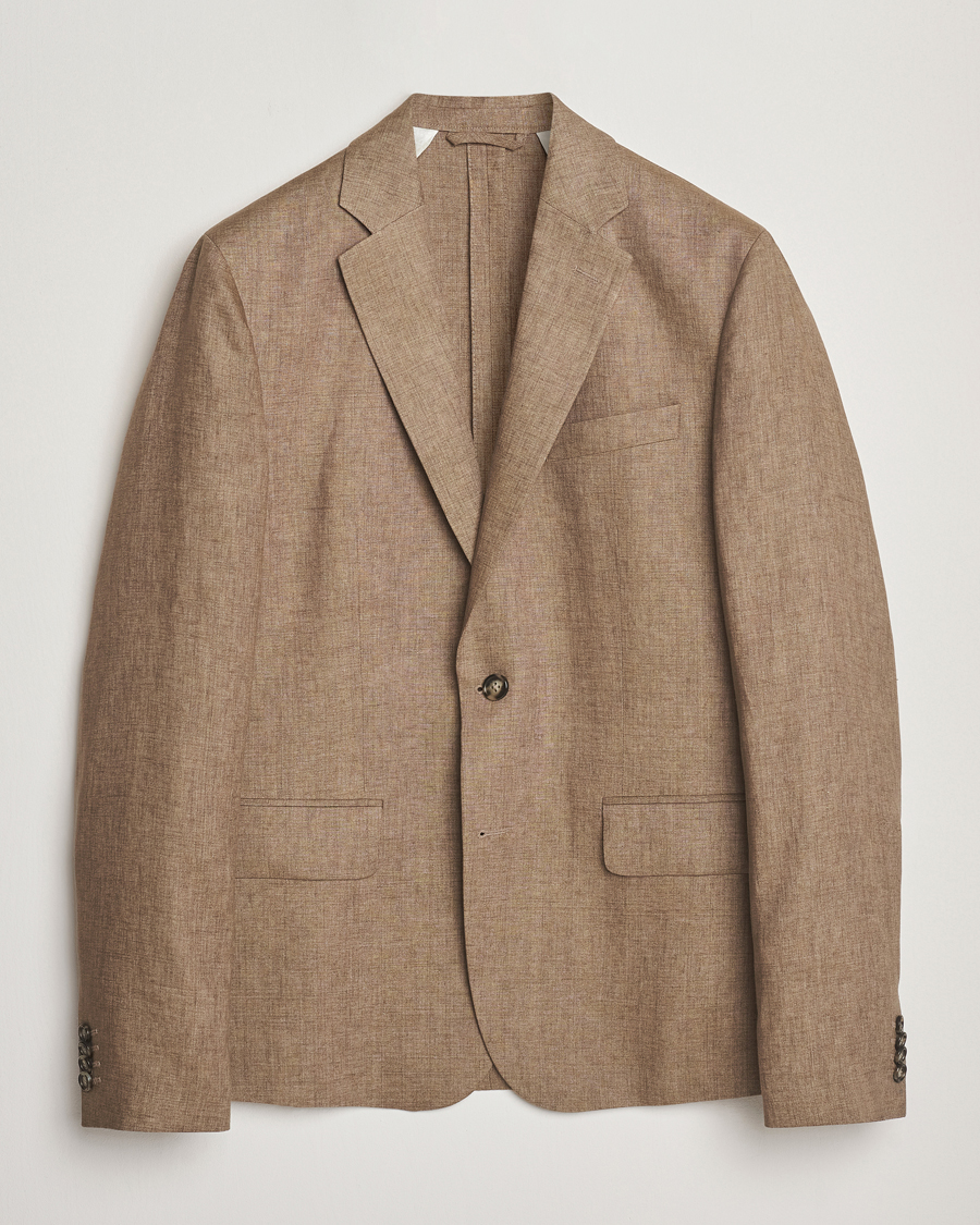 Herr | Kavajer | J.Lindeberg | Elton Unlined Super Linen Blazer Nutmeg