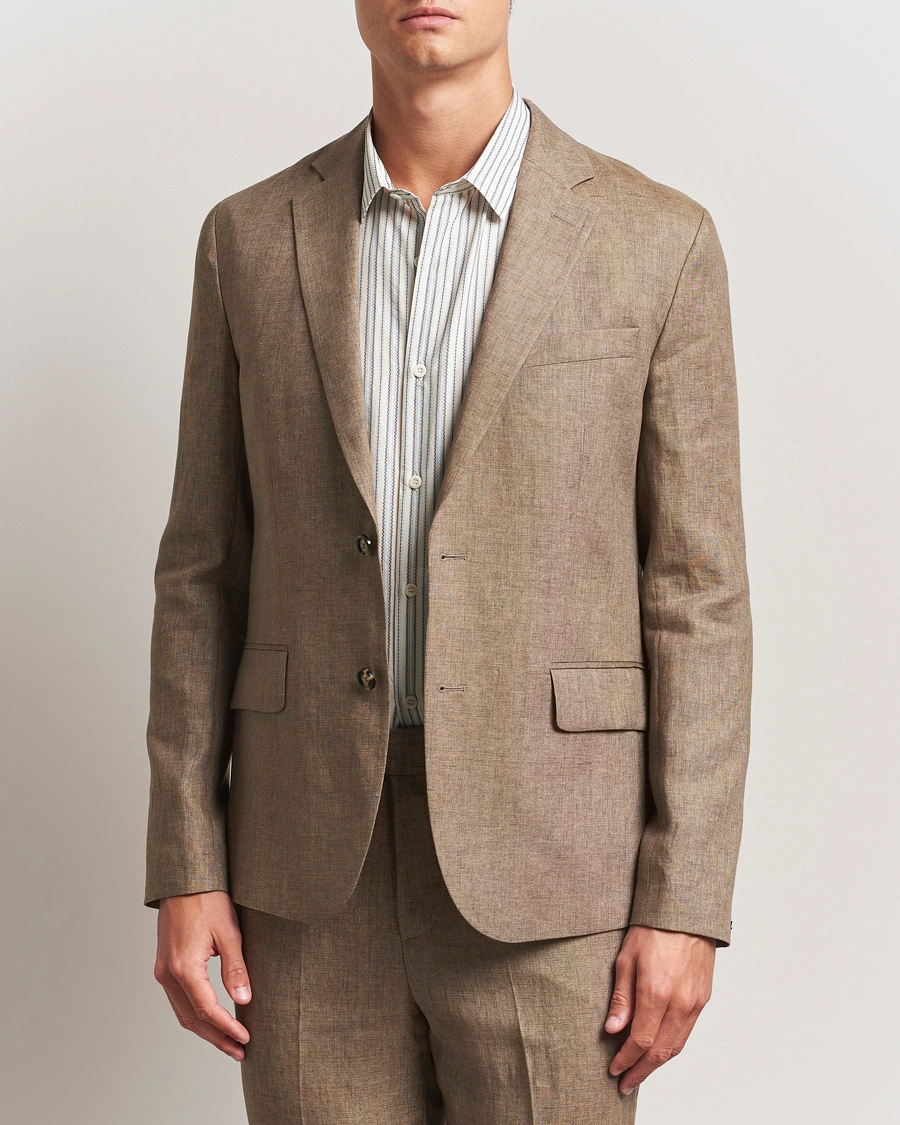 Herr | Kavajer | J.Lindeberg | Elton Unlined Super Linen Blazer Nutmeg