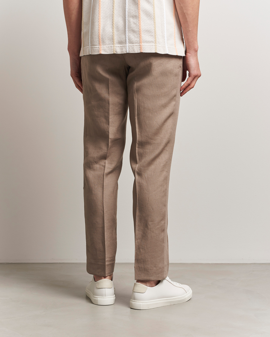 Herr | Byxor | J.Lindeberg | Soren Drape Linen Pants Nutmeg