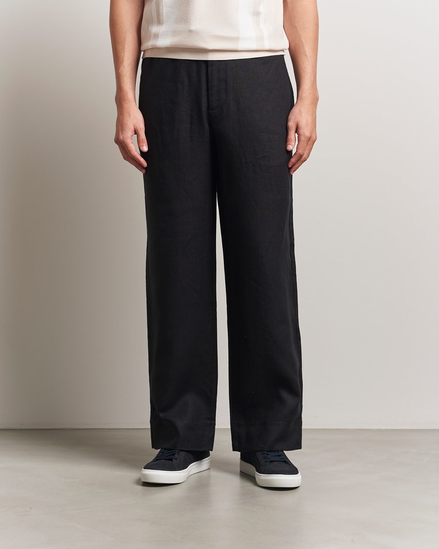 Herr | Byxor | J.Lindeberg | Noah Drape Linen Pants Black
