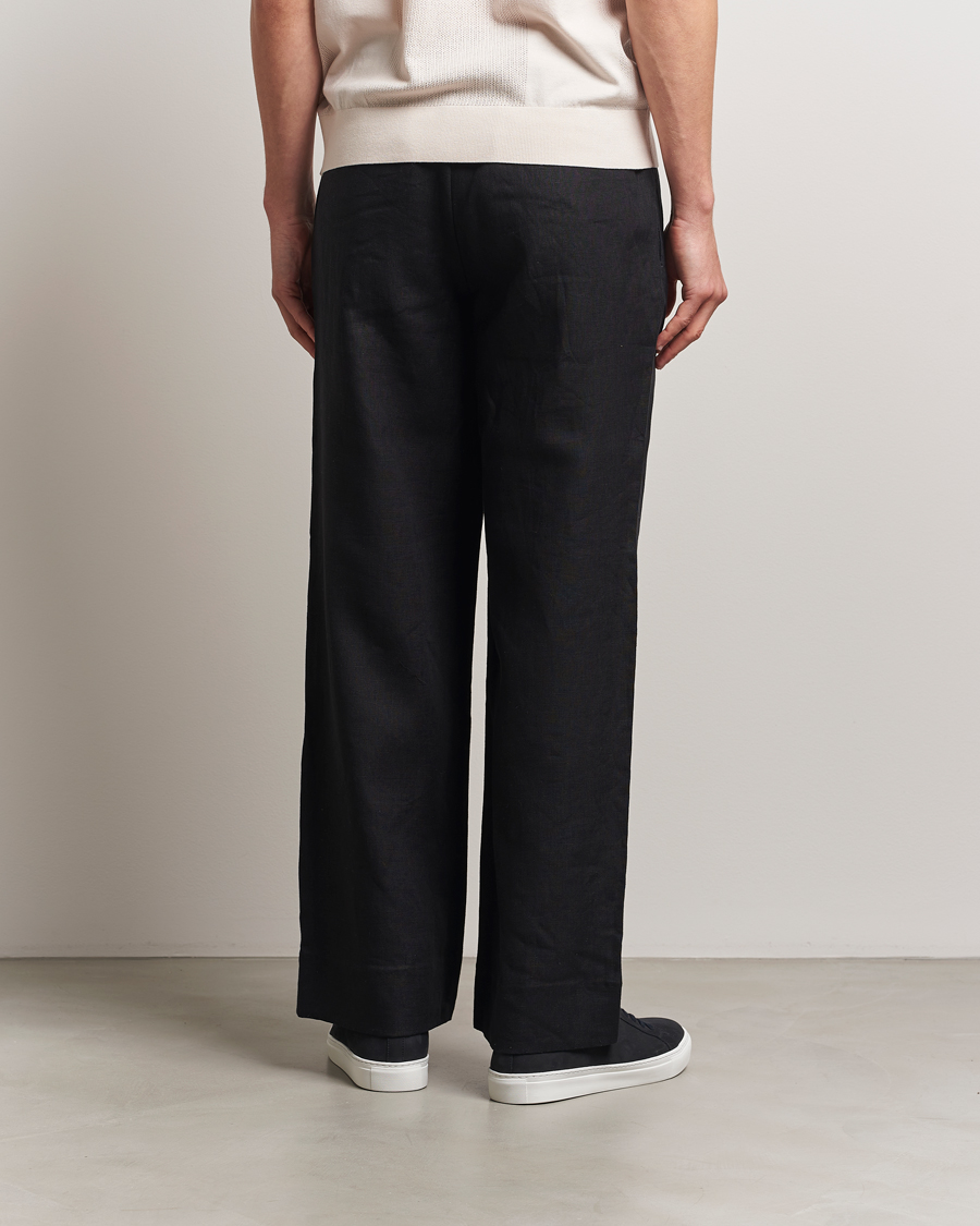 Herr | Byxor | J.Lindeberg | Noah Drape Linen Pants Black