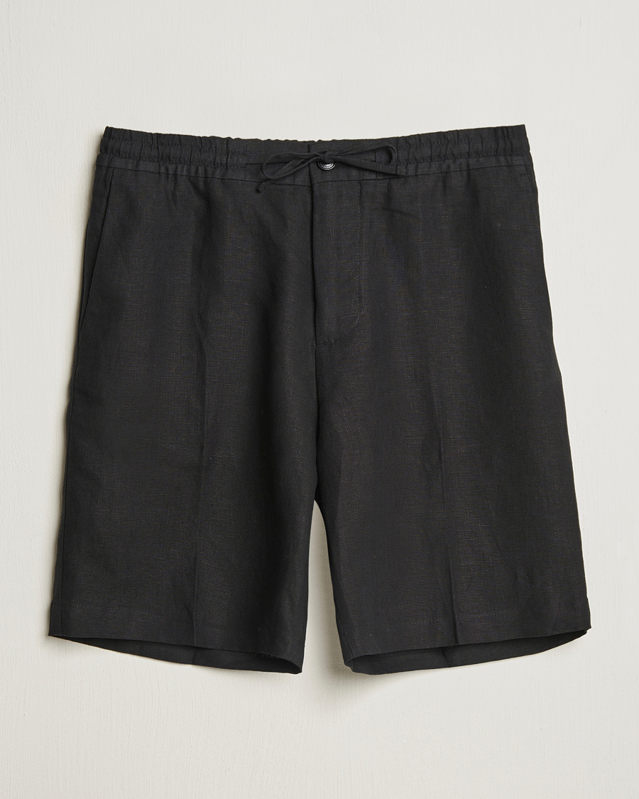 Herr | Shorts | J.Lindeberg | Brady Drape Linen Shorts Black