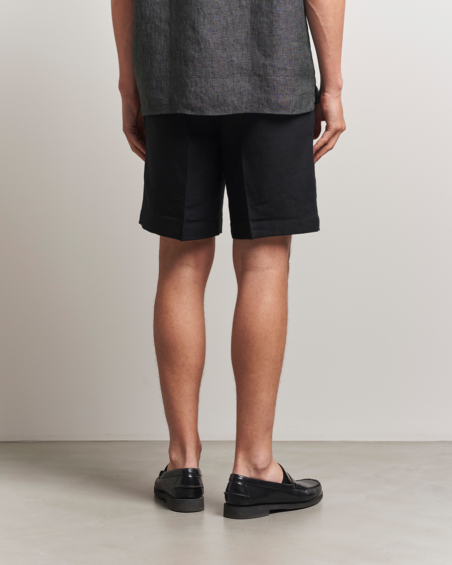 Herr | Shorts | J.Lindeberg | Brady Drape Linen Shorts Black