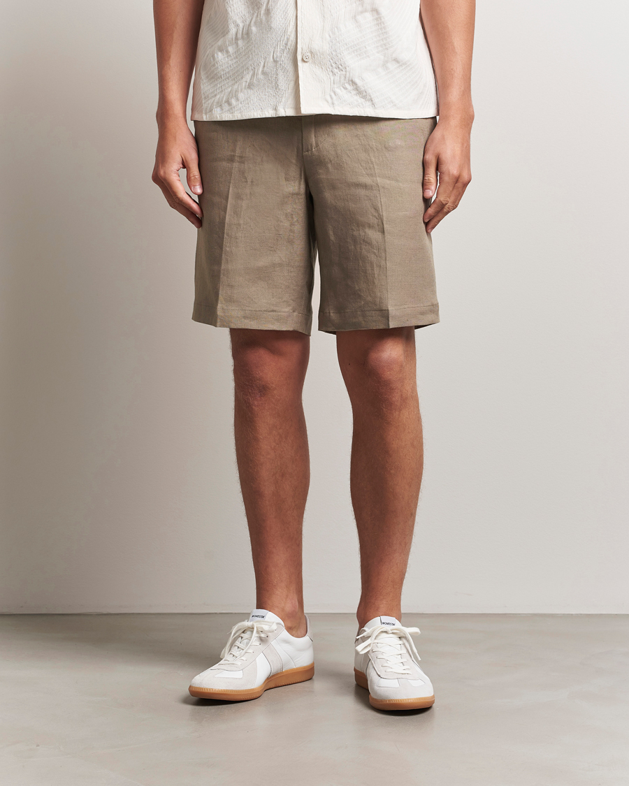 Herr | Shorts | J.Lindeberg | Brady Drape Linen Shorts Nutmeg