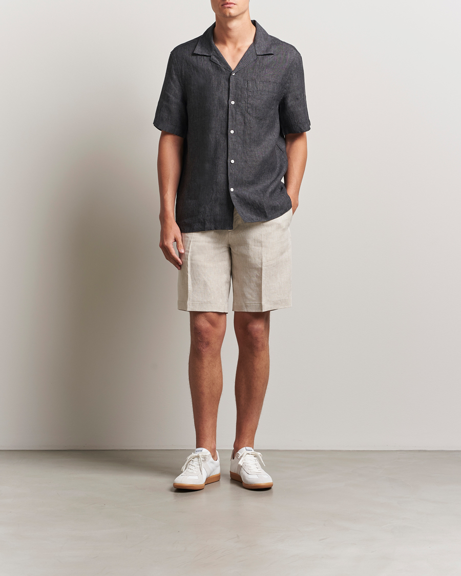 Herr | Shorts | J.Lindeberg | Brady Drape Linen Shorts Moonbeam