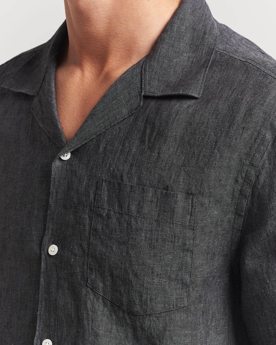 Herr | Skjortor | J.Lindeberg | Elio Linen Melange Shirt Black