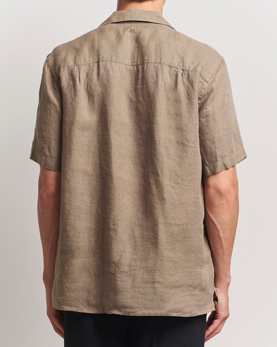 Herr | Skjortor | J.Lindeberg | Elio Linen Melange Shirt Nutmeg