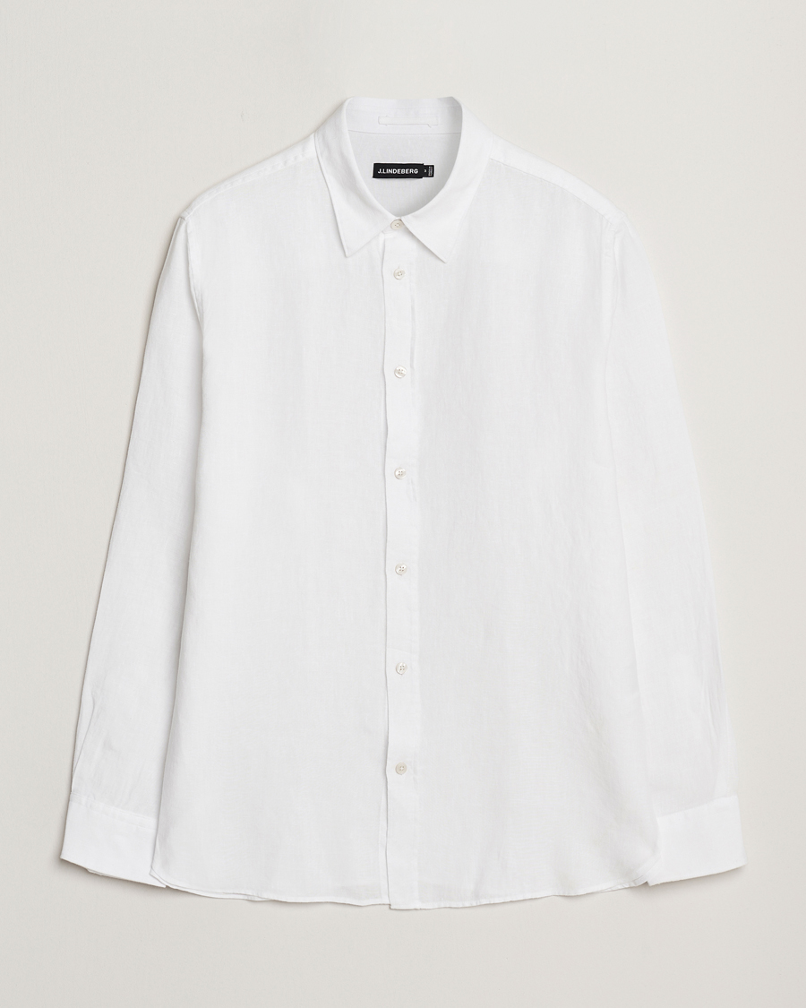 Herr | Skjortor | J.Lindeberg | Linen Melange Shirt White
