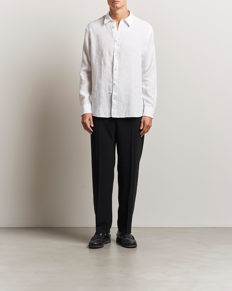 Herr | Skjortor | J.Lindeberg | Linen Melange Shirt White