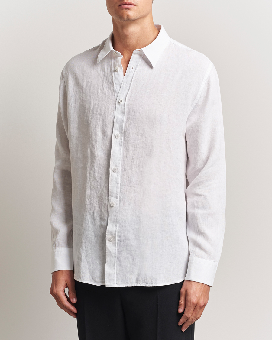 Herr | Skjortor | J.Lindeberg | Linen Melange Shirt White