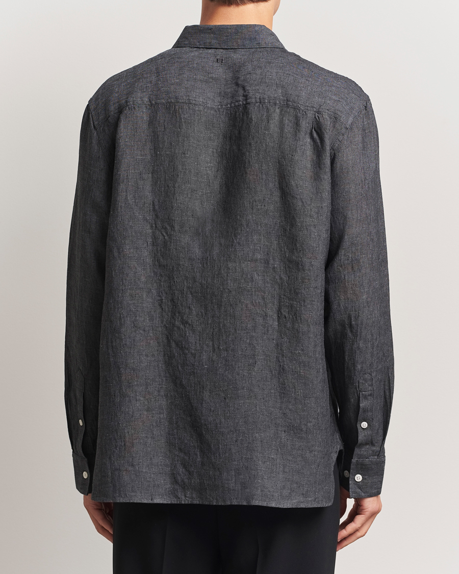 Herr | Skjortor | J.Lindeberg | Linen Melange Shirt Black
