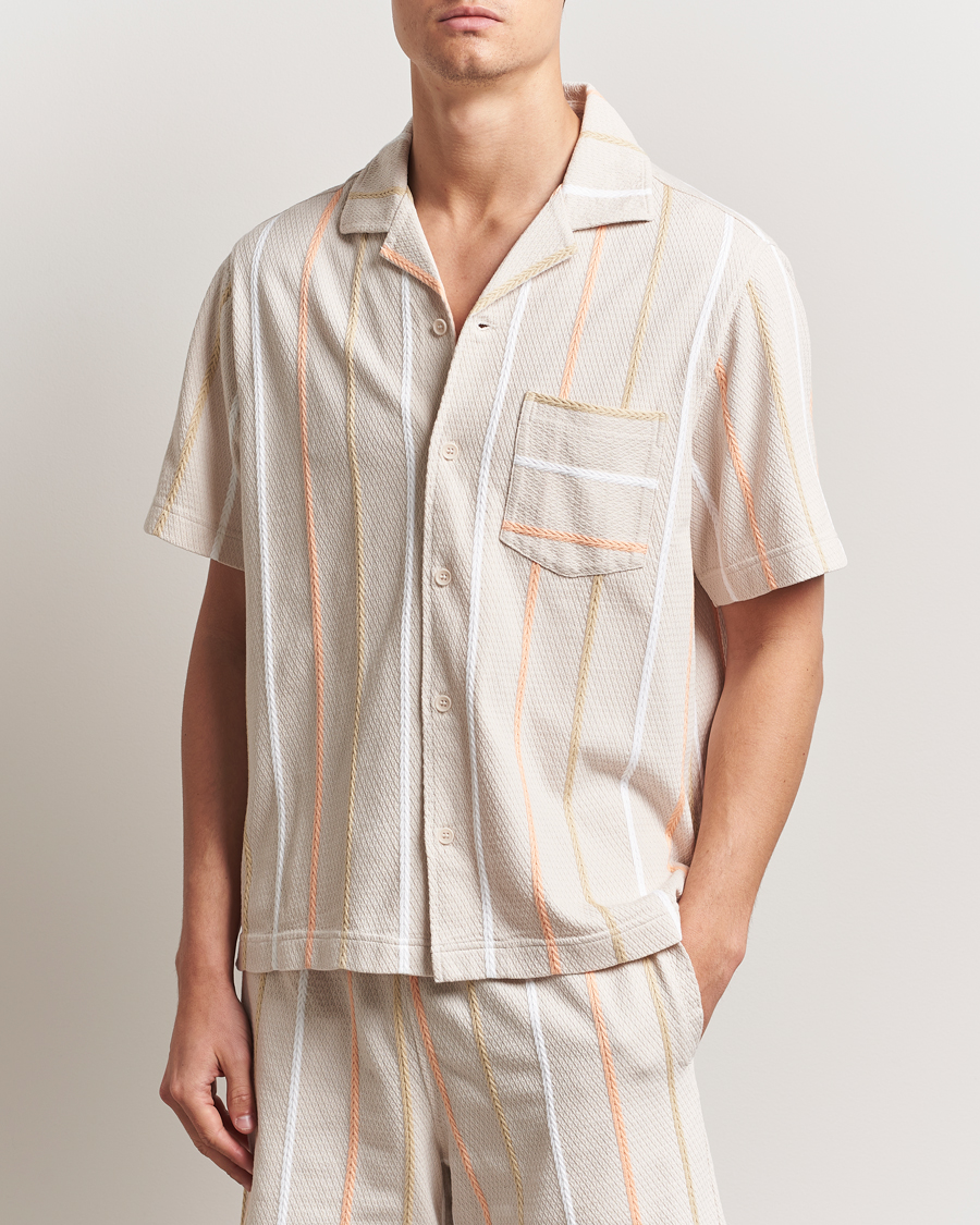 Herr | Skjortor | J.Lindeberg | Theron Stripe Resort Shirt Moonbeam