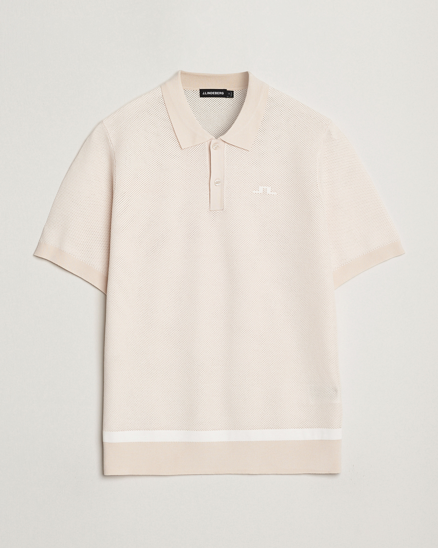 Herr | Pikéer | J.Lindeberg | Reymond Structure Knit Polo Moonbeam