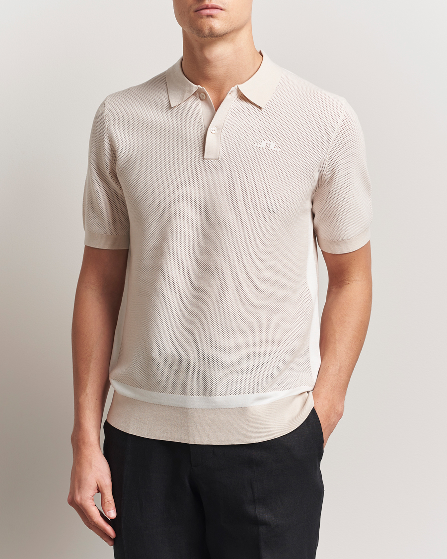 Herr | Pikéer | J.Lindeberg | Reymond Structure Knit Polo Moonbeam