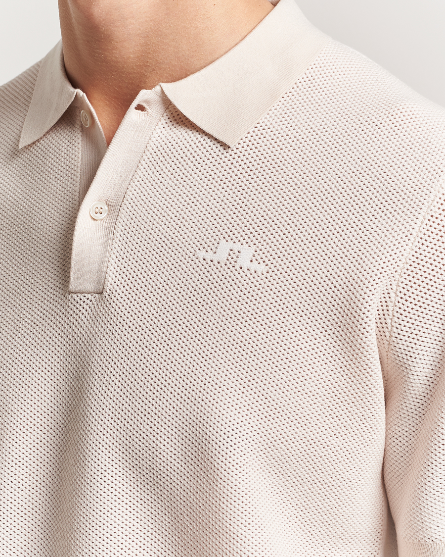 Herr | Pikéer | J.Lindeberg | Reymond Structure Knit Polo Moonbeam