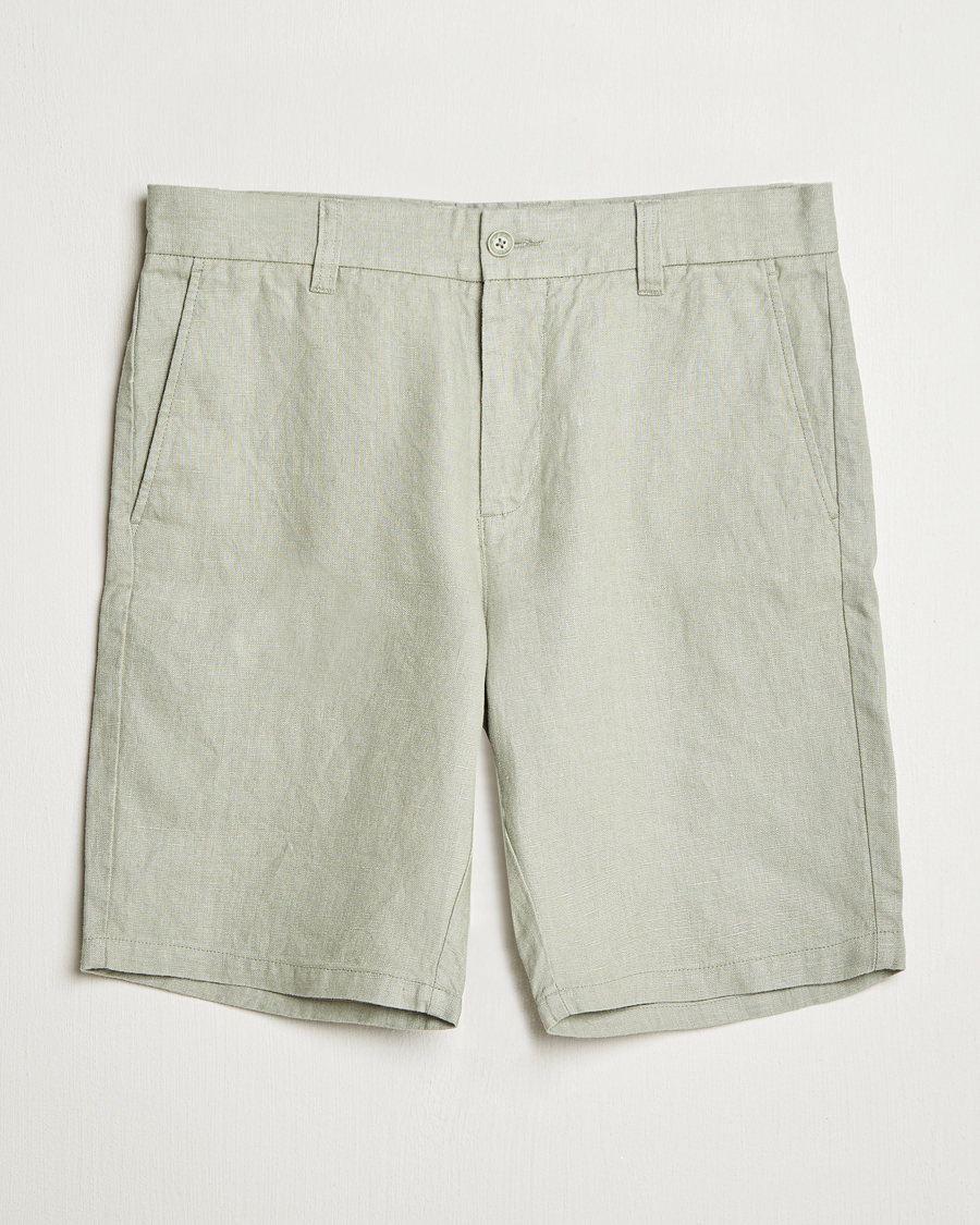 Herr | Shorts | NN07 | Crown Linen Shorts Sage Green