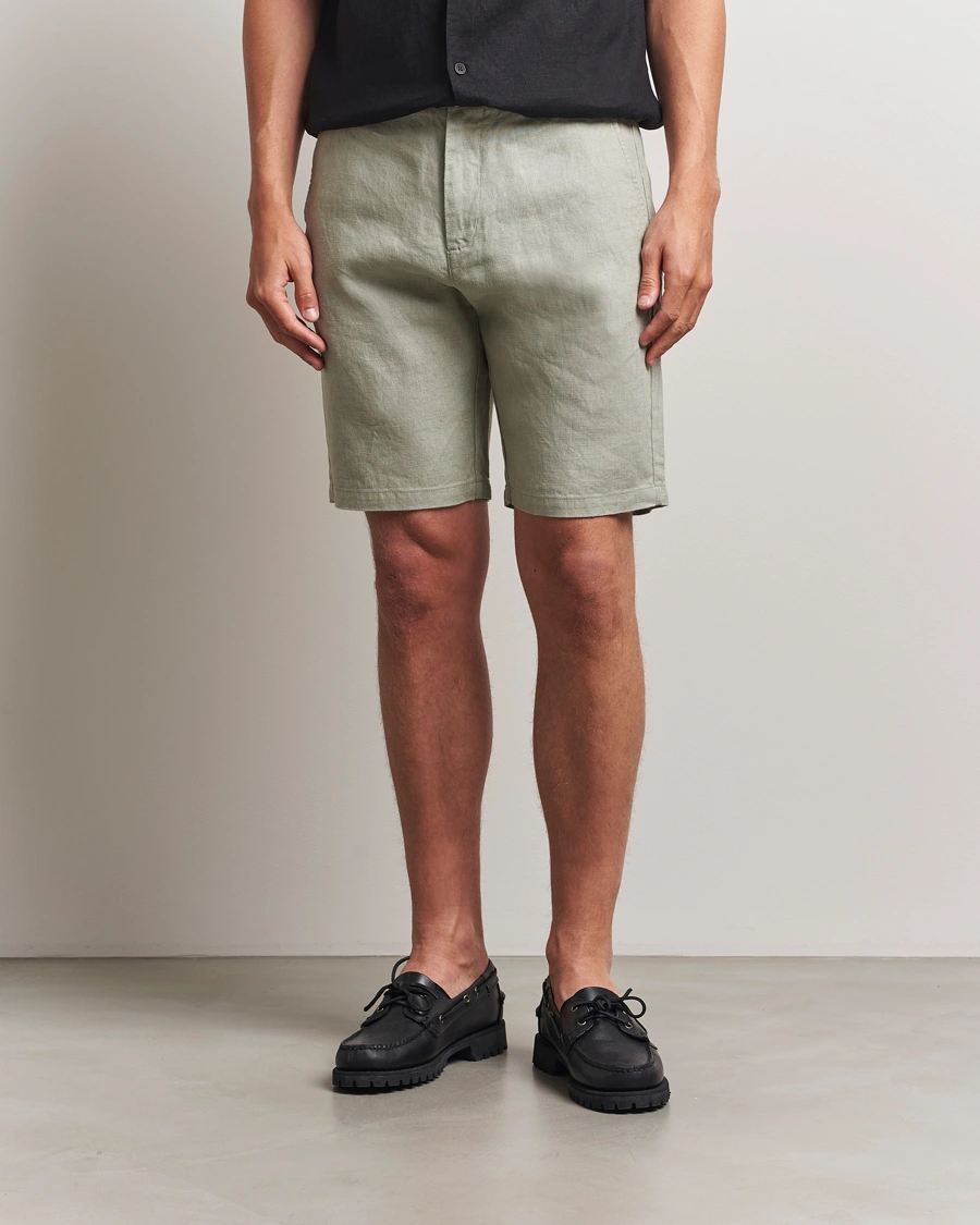 Herr | Shorts | NN07 | Crown Linen Shorts Sage Green