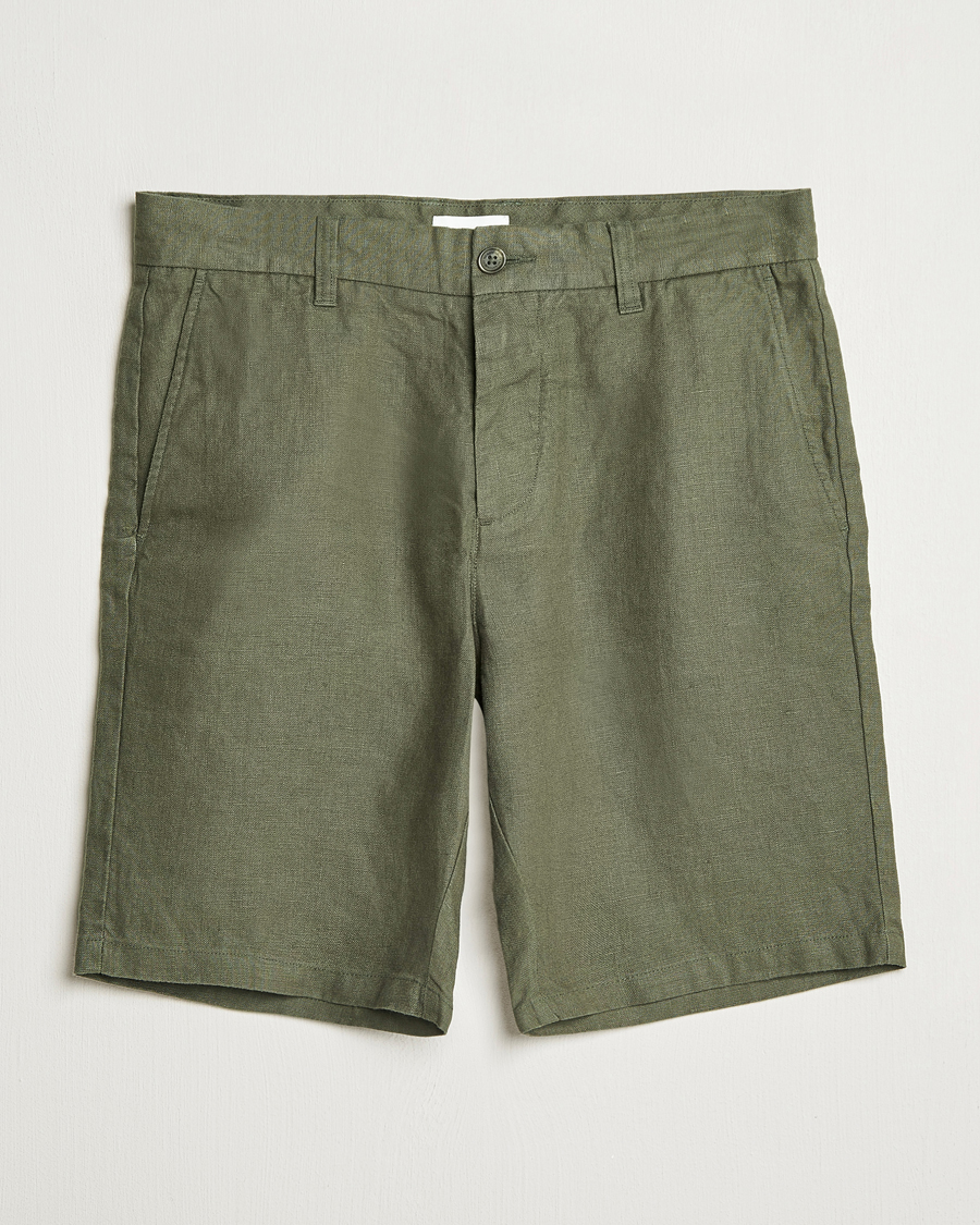 Herr | Shorts | NN07 | Crown Linen Shorts Croc Green