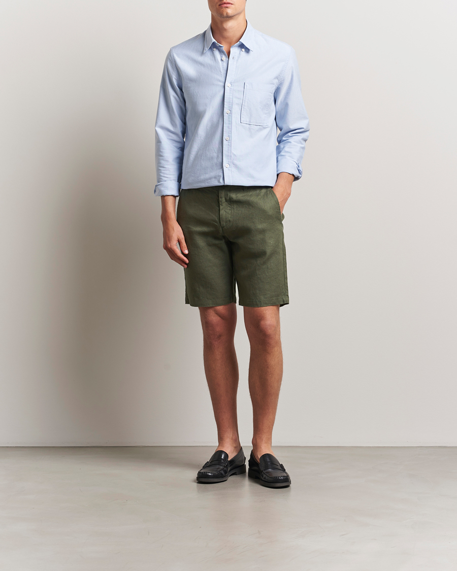 Herr | Shorts | NN07 | Crown Linen Shorts Croc Green