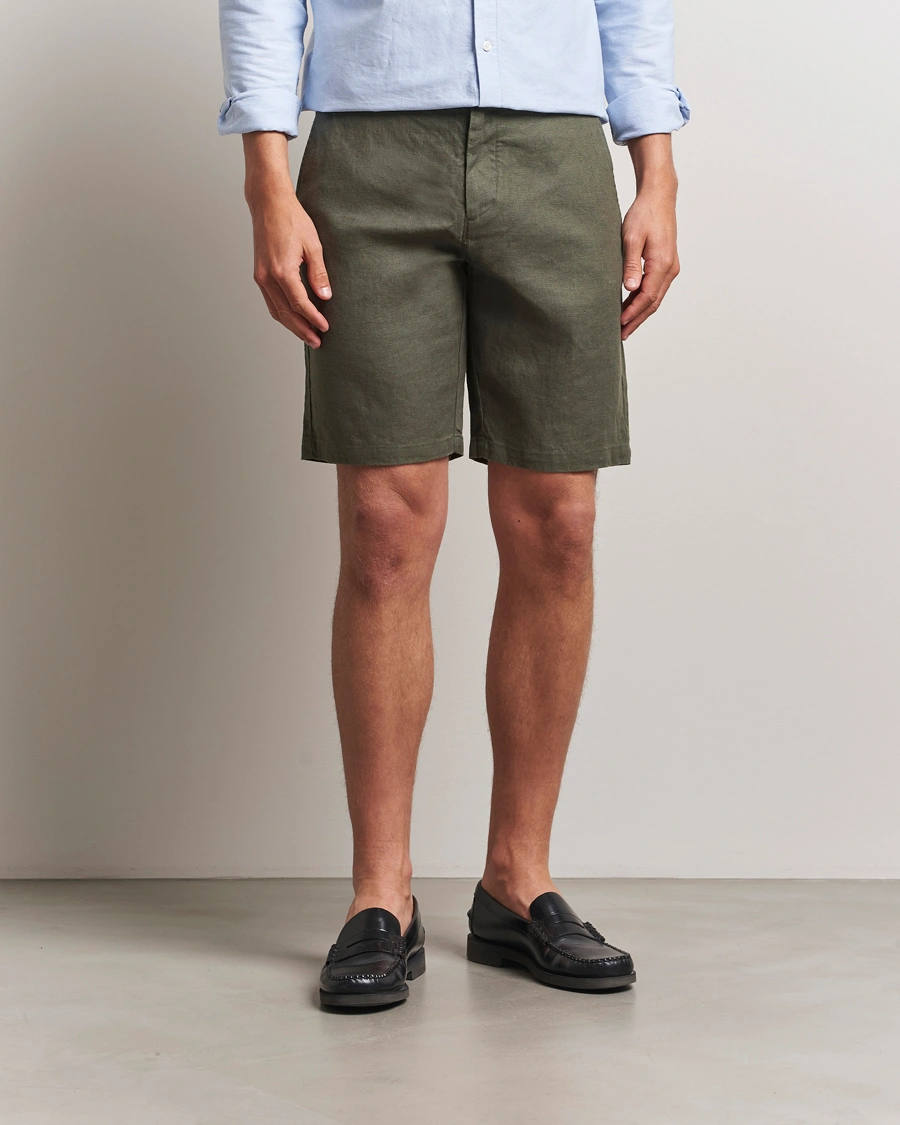Herr | Shorts | NN07 | Crown Linen Shorts Croc Green