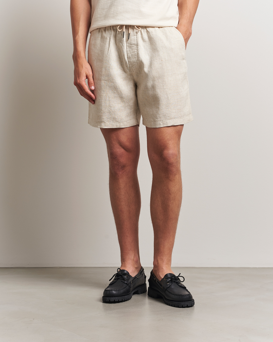 Herr | Shorts | NN07 | Gregor Linen Drawstring Shorts Oat