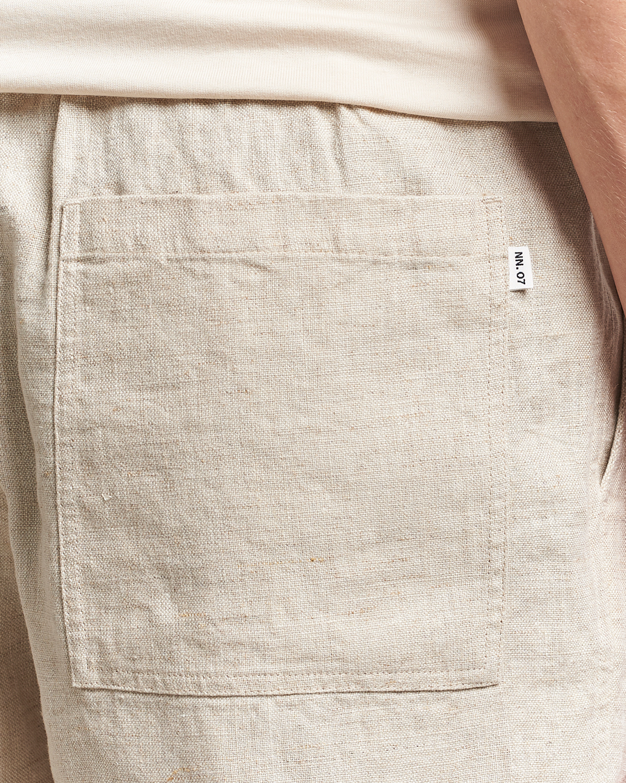 Herr | Shorts | NN07 | Gregor Linen Drawstring Shorts Oat