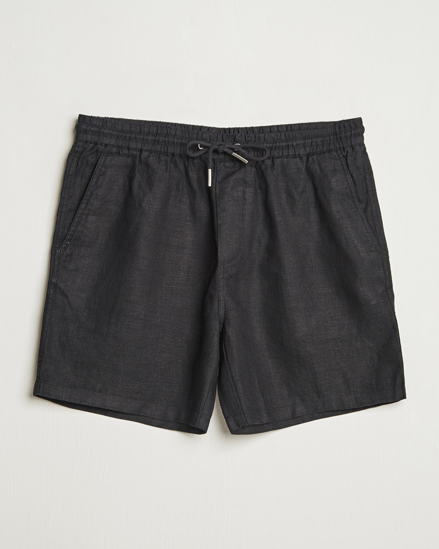 Herr | Shorts | NN07 | Gregor Linen Drawstring Shorts Black