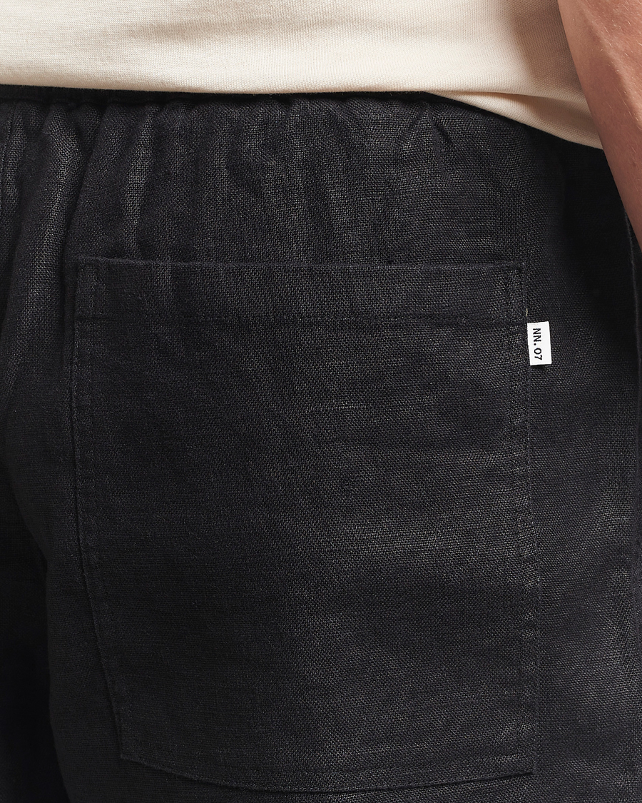 Herr | Shorts | NN07 | Gregor Linen Drawstring Shorts Black