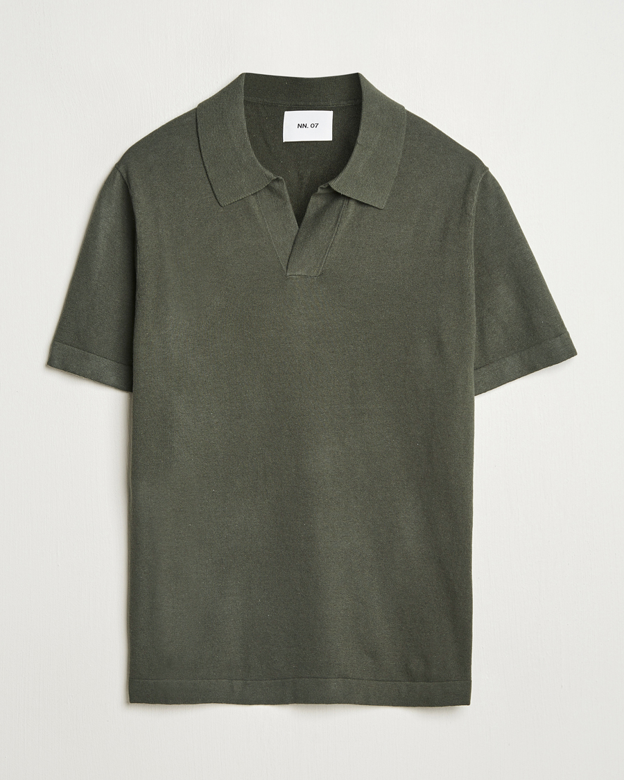 Herr | Pikéer | NN07 | Ryan Cotton/Linen Polo Croc Green