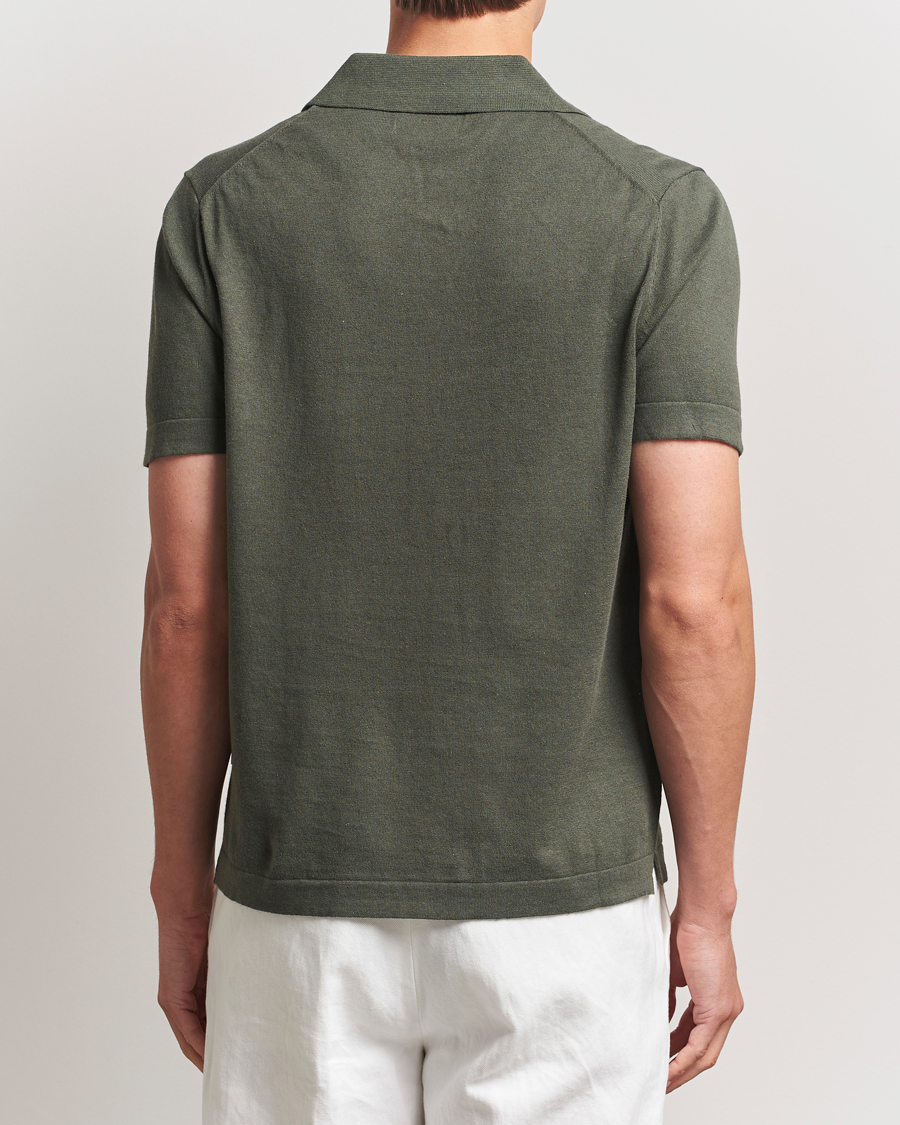 Herr | Pikéer | NN07 | Ryan Cotton/Linen Polo Croc Green