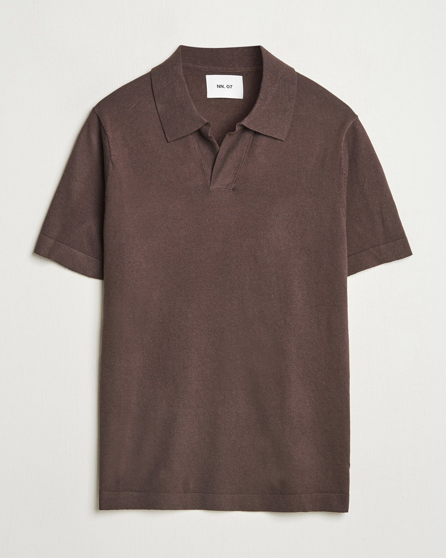 Herr | Pikéer | NN07 | Ryan Cotton/Linen Polo Coffee