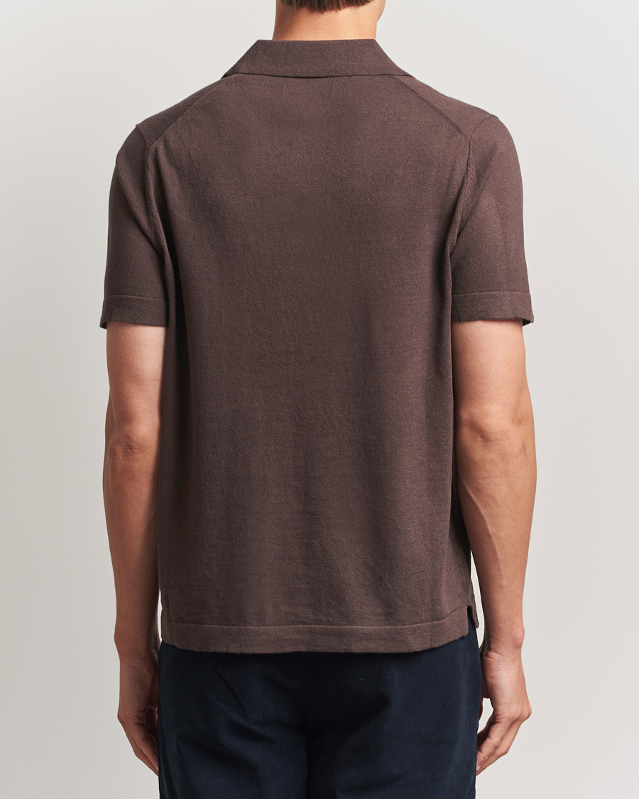Herr | Pikéer | NN07 | Ryan Cotton/Linen Polo Coffee