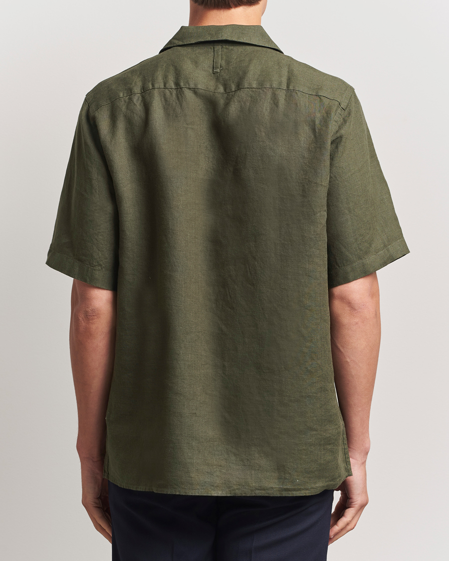 Herr | Skjortor | NN07 | Julio Linen Resort Shirt Croc Green