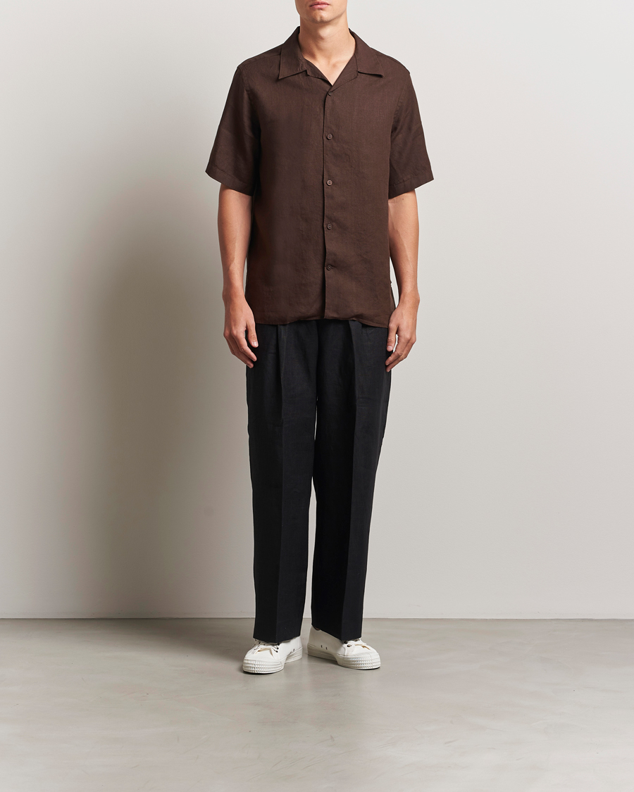 Herr | Skjortor | NN07 | Julio Linen Resort Shirt Coffee