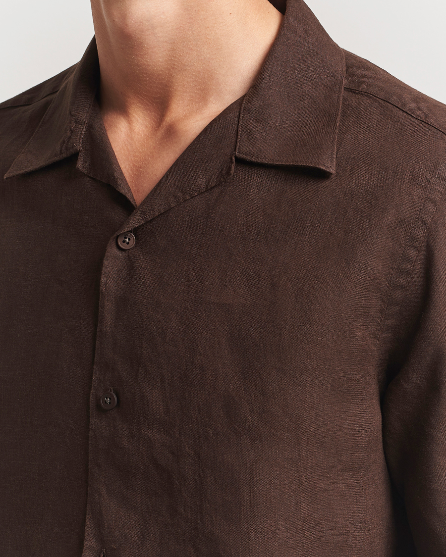 Herr | Skjortor | NN07 | Julio Linen Resort Shirt Coffee