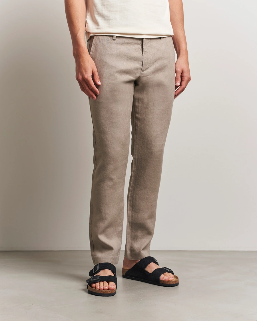 Herr | Byxor | NN07 | Theo Linen Trousers Greige