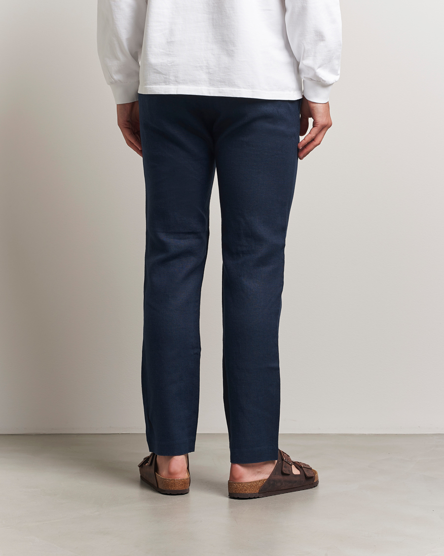 Herr | Byxor | NN07 | Theo Linen Trousers Navy Blue