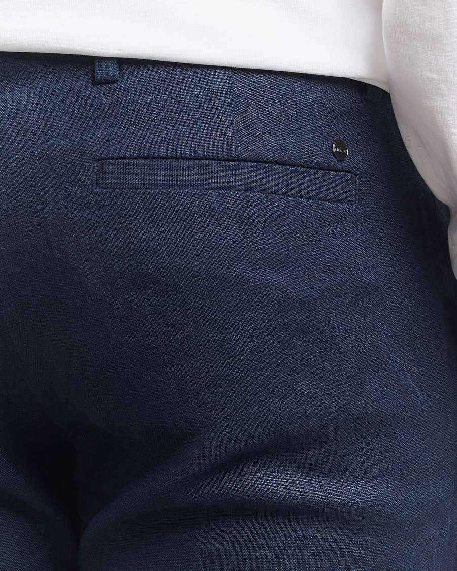 Herr | Byxor | NN07 | Theo Linen Trousers Navy Blue